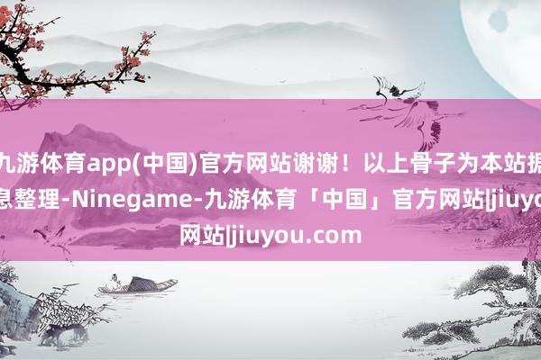 九游体育app(中国)官方网站谢谢！以上骨子为本站据公开信息整理-Ninegame-九游体育「中国」官方网站|jiuyou.com